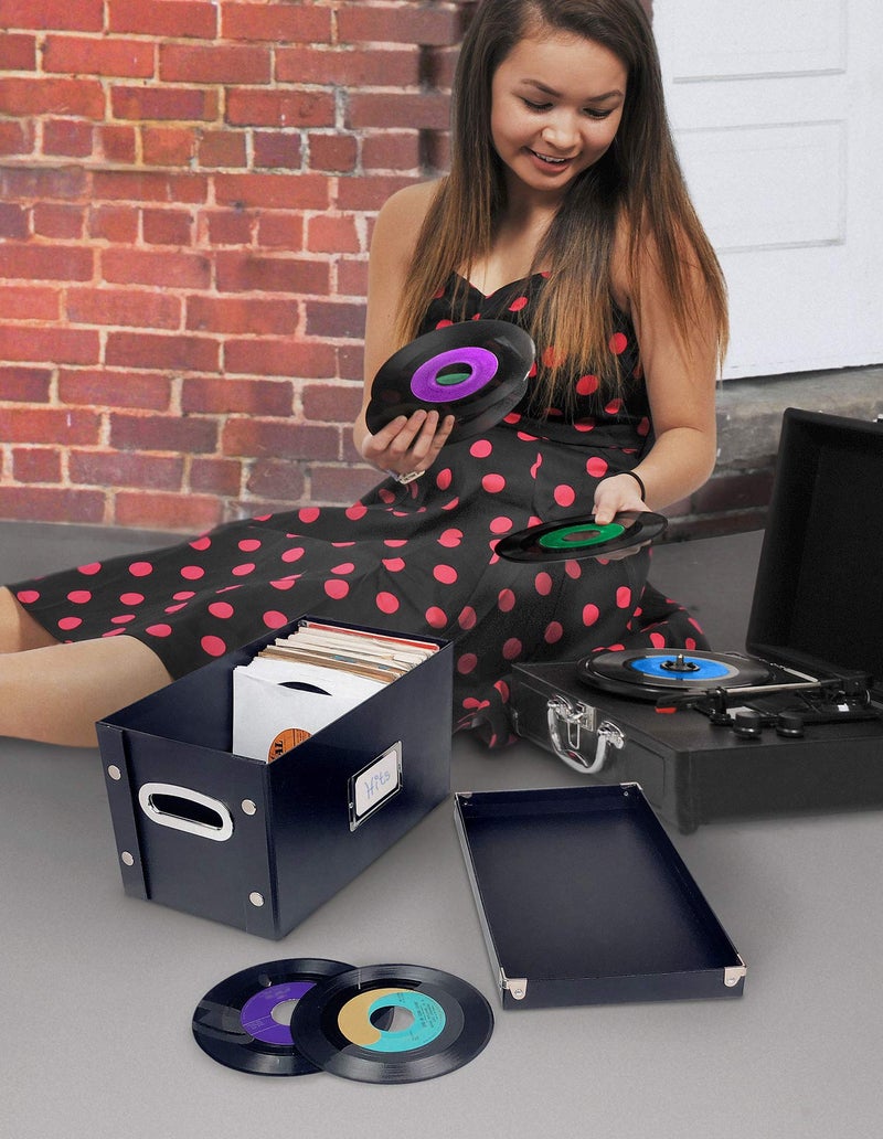 Snap-N-Store Vinyl Record Storage Box - 12" - 1 Pack- Crate Holds up to 75 Vinyl Albums - Berry - Image 2